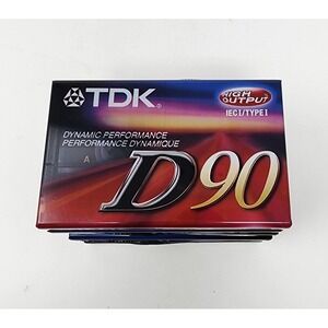 Set of 6 New TDK D90 High Output Recordable Type I Cassette Tapes NOS